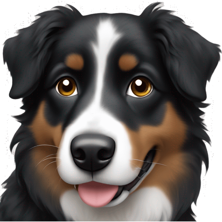 Small black australian shepherd dog with black muzzle emoji