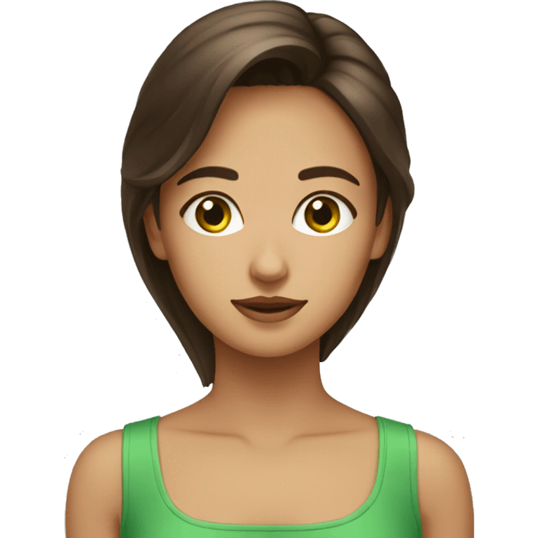 fille brune aux yeux verts emoji