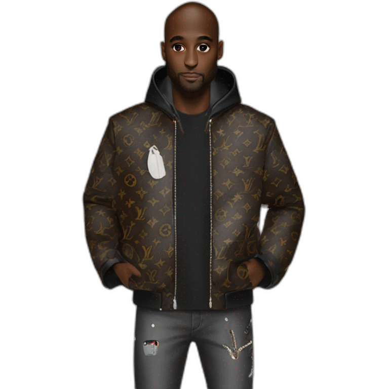 Virgil Abloh with louis Vuitton jacket emoji