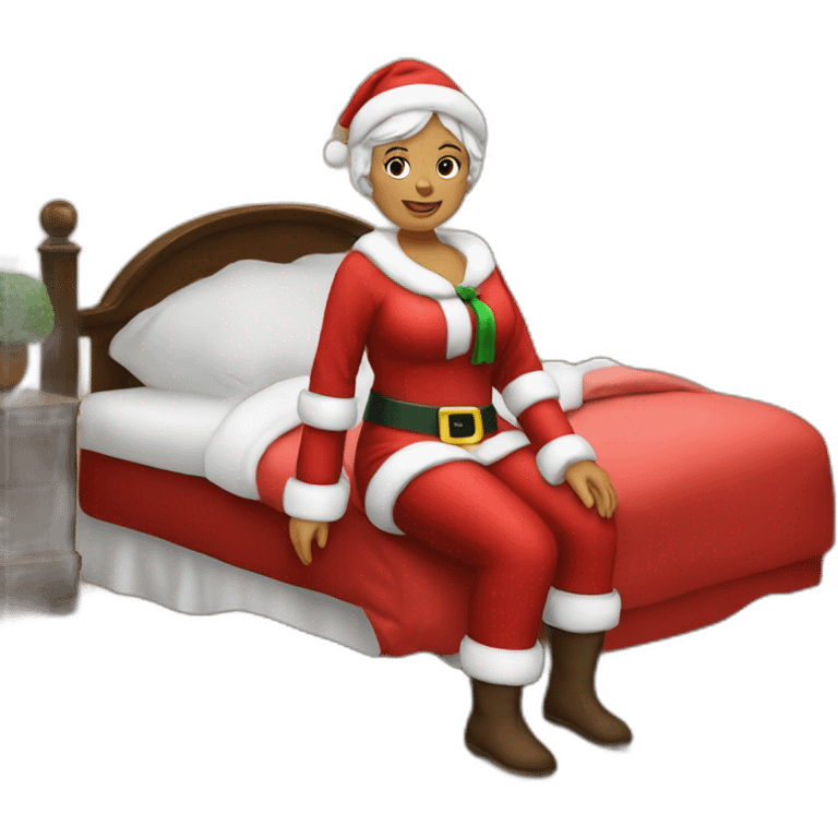 mrs santa claus sitting on bed emoji