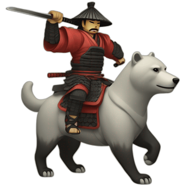 shogun samurai riding bear emoji