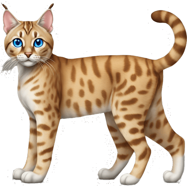 Lynx Bengal cat with Blue eyes standing emoji