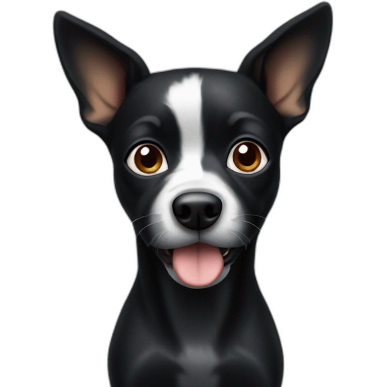 Black small dog with White spot emoji