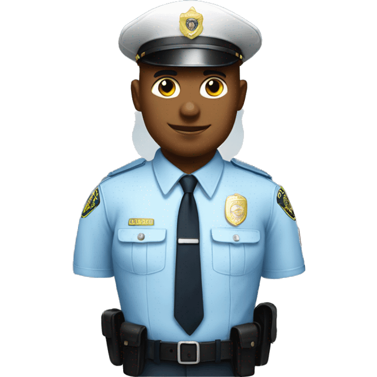 A White Police man bald with cap with Big ANGEL WINGS emoji