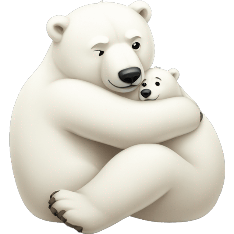 Massive polar bear snuggles emoji