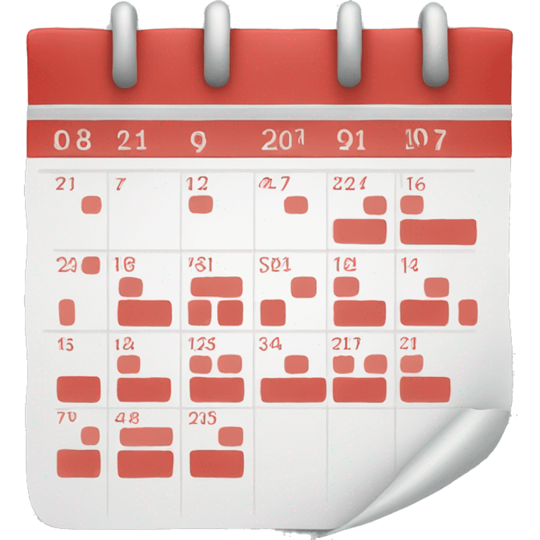 Red and white calendar icon emoji