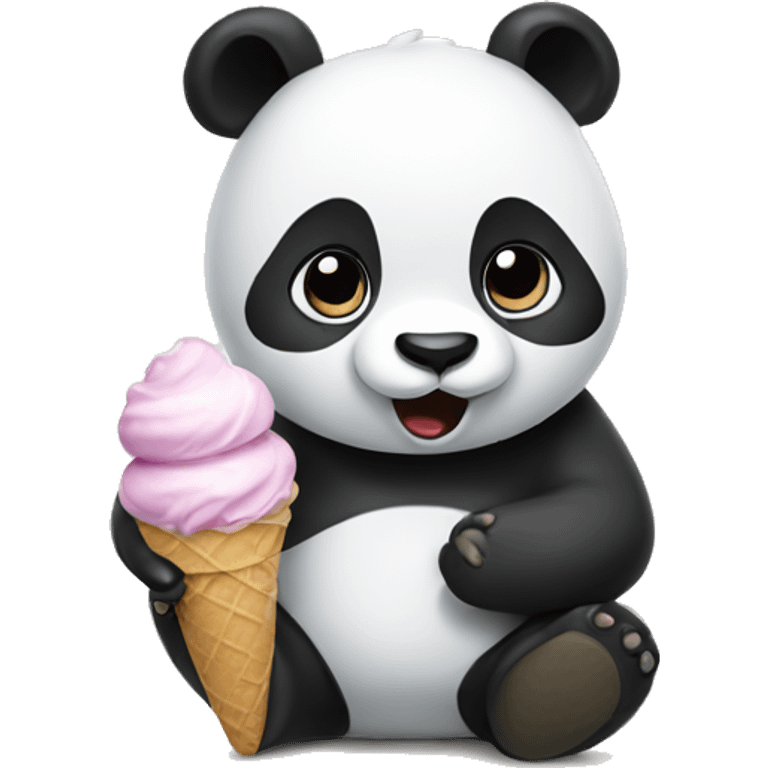 Panda eating ice cream emoji