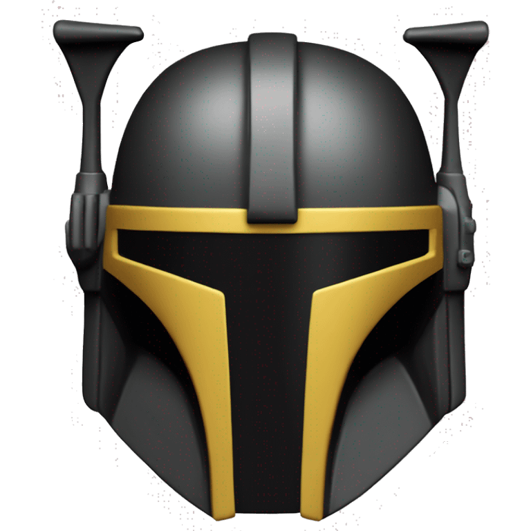 Mandalorian helmet black and yellow with antenna emoji