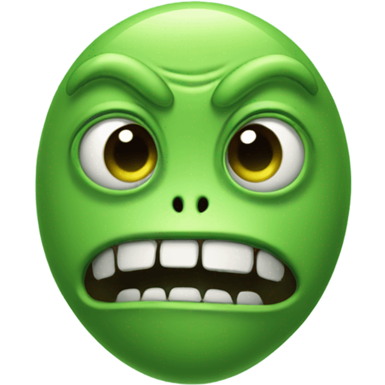 Green alien Silly face   emoji