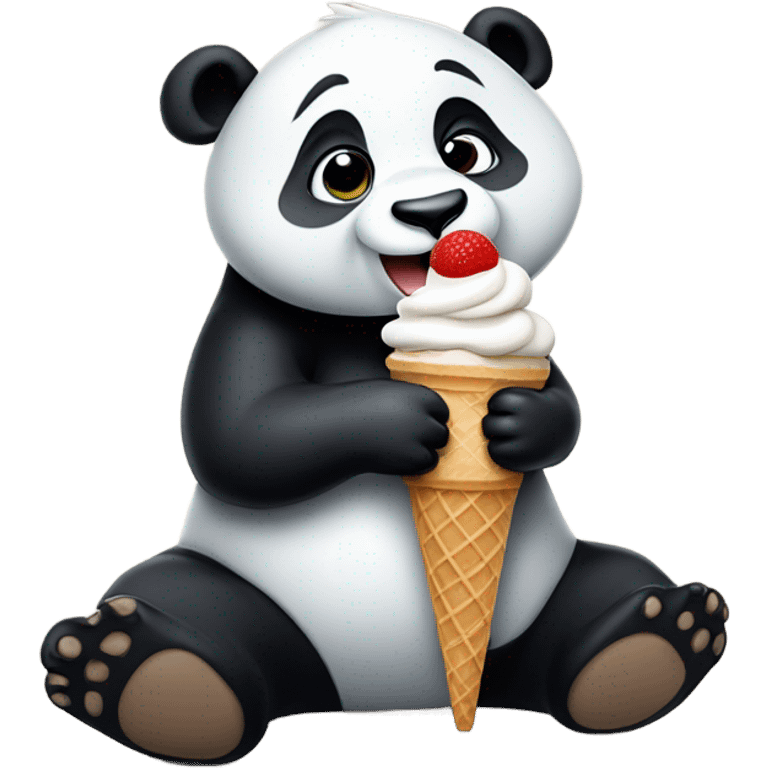 Panda eating ice cream emoji