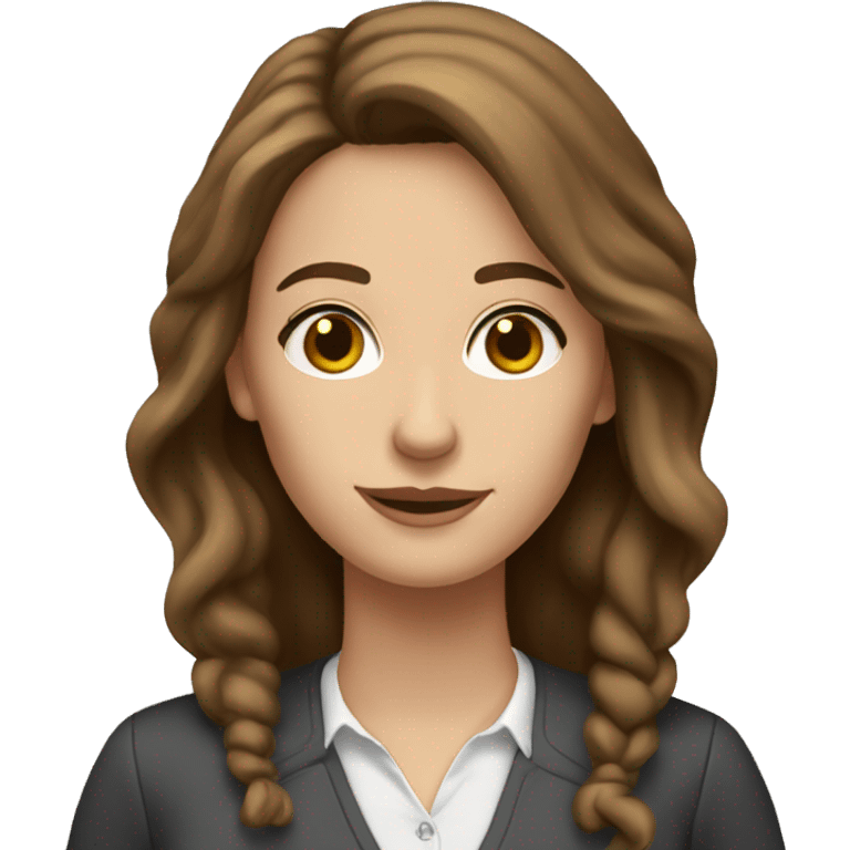 white tall alabama woman teacher with brown hair and hazel eyes emoji