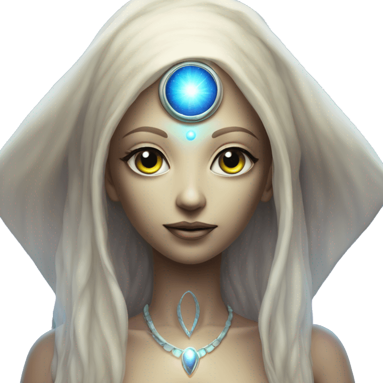 Pleiadian alien female third eye emoji