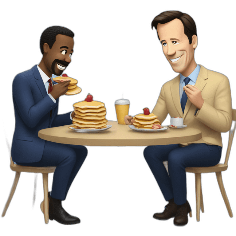 Ted Lasso eating pancakes with Joe Biden  emoji