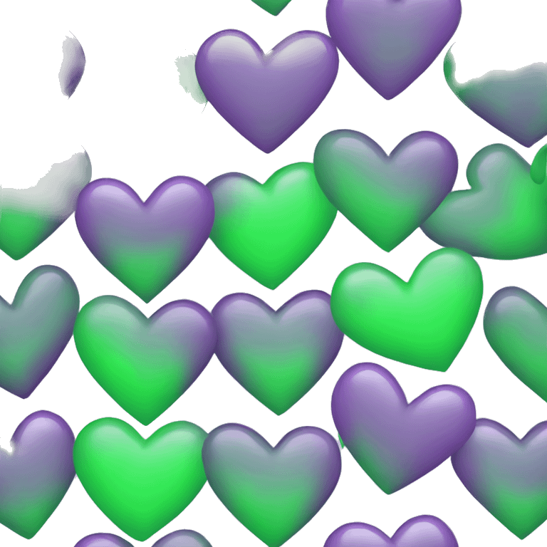 Purpe green heart emoji