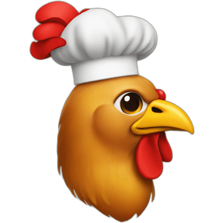 chicken with a red chef's hat  emoji