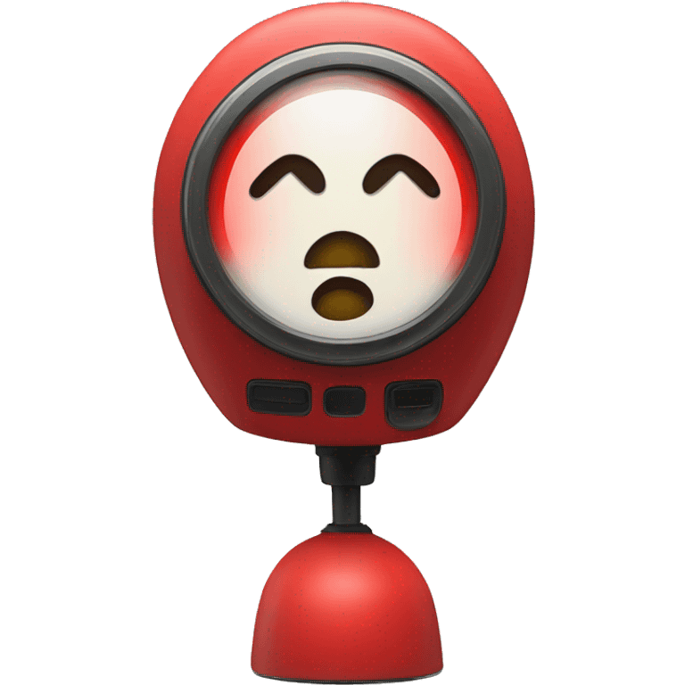 An alarm light with an anxious expression, red emoji