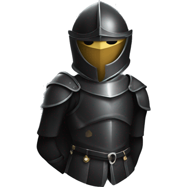 A stylish knight in a black helmet with a face and body emoji