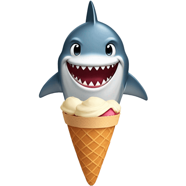 shark holding ice cream  emoji