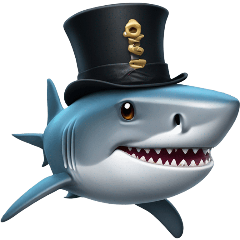 shark with tophat emoji