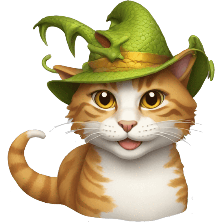 Cat with dragon hat emoji