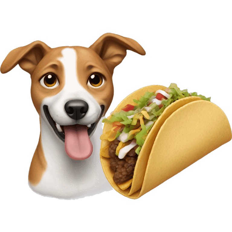 Dog eating tacos emoji