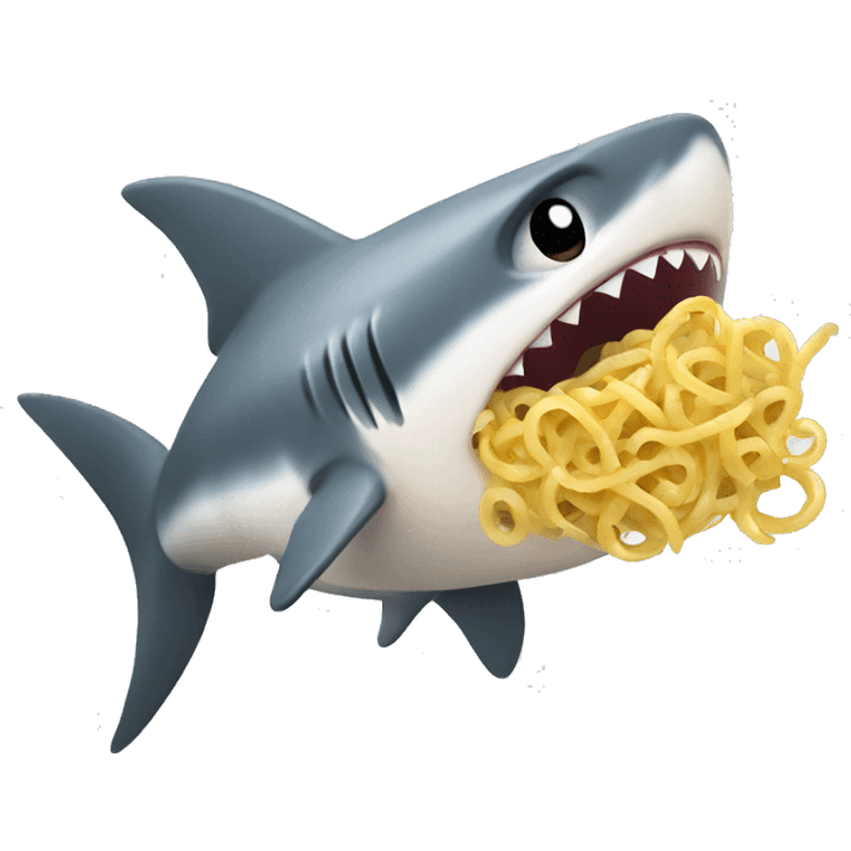 baby shark eating pasta emoji