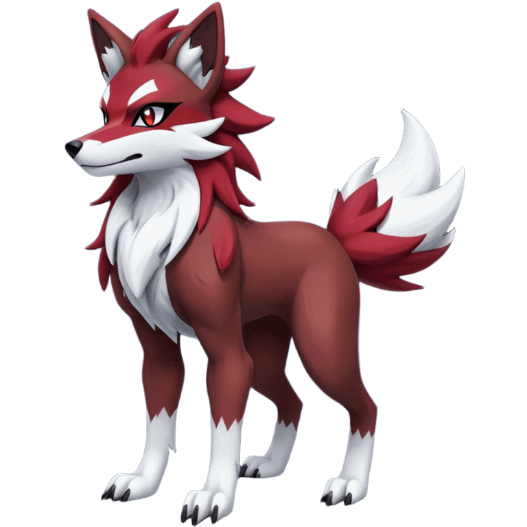 Zoroark-Lycanroc (midnight form)-hybrid full body emoji