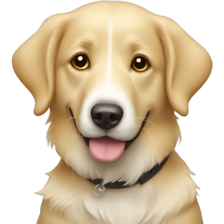 A yellow Labrador hugging a border collie  emoji