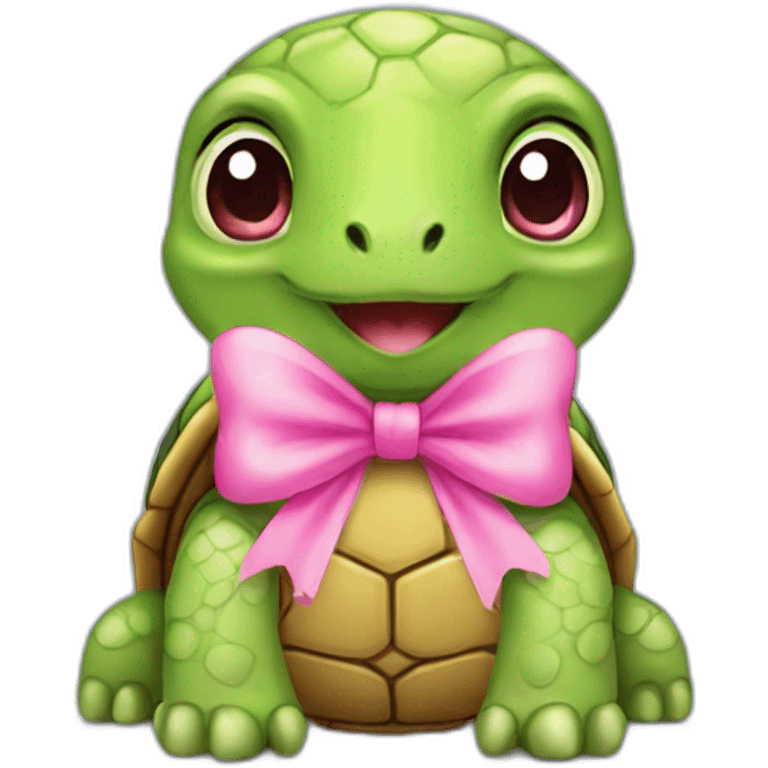 turtle with a pink bow emoji