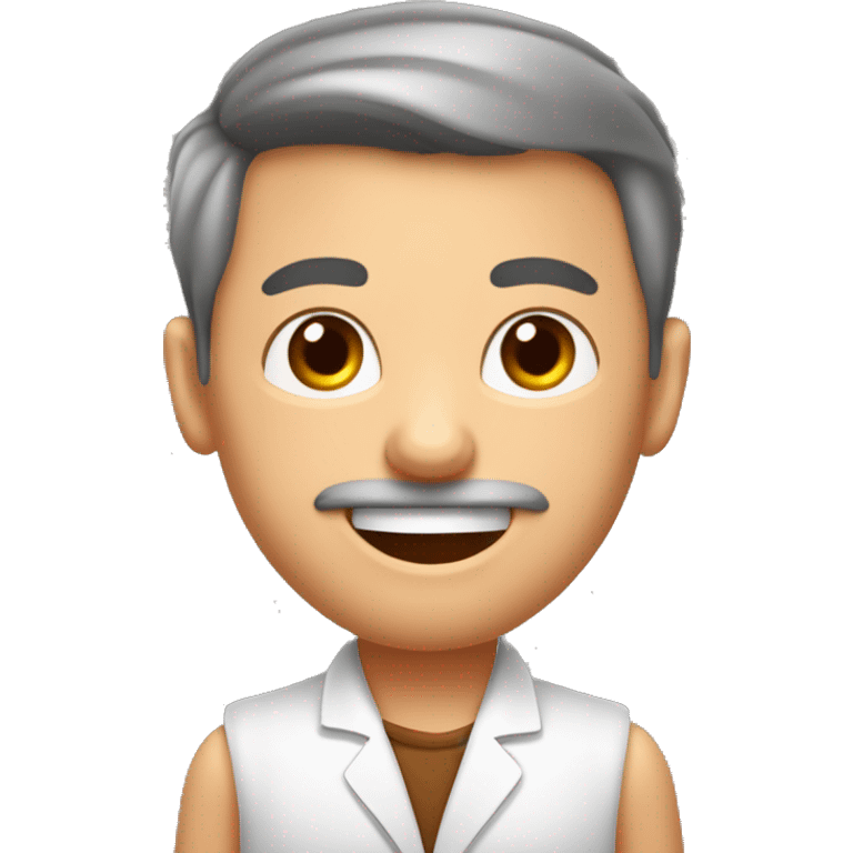 Crea un avatar de medio cuerpo de un nutricionista pelirrojo con ojos grandes y de color marrón rron, cara fina, pelo corto, empieza por ahí y vamos refinando el resultado  emoji