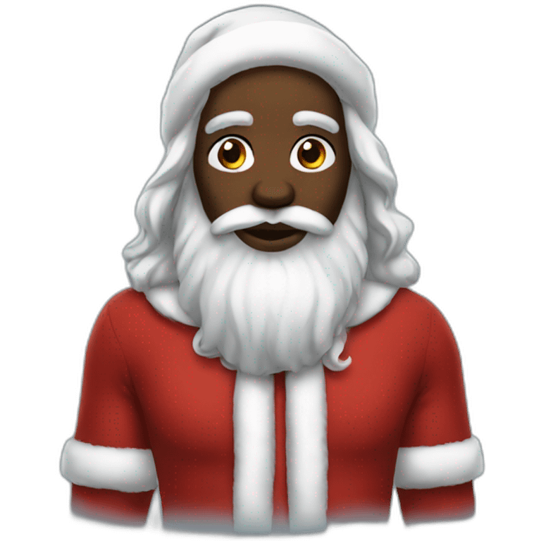 black santa with long hair emoji