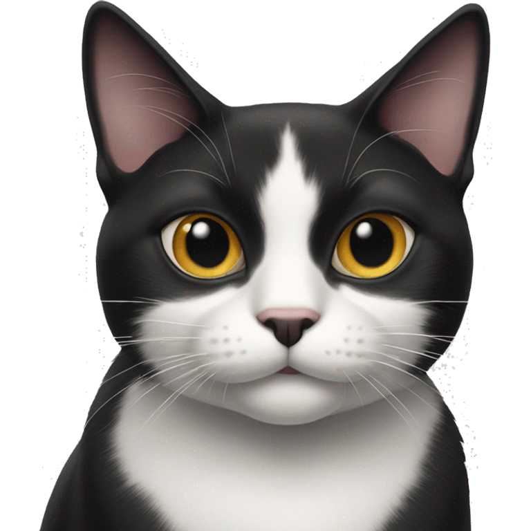 Black and white cat with a spot on the whiskers emoji