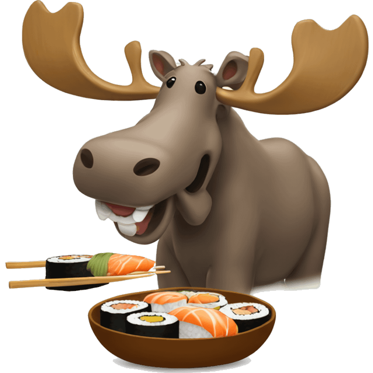 moose eating sushi emoji