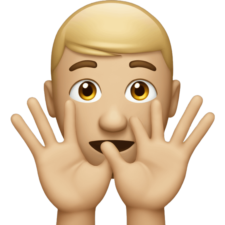 an emoji with the face saying "STOP IT" and hands at the side of the head emoji