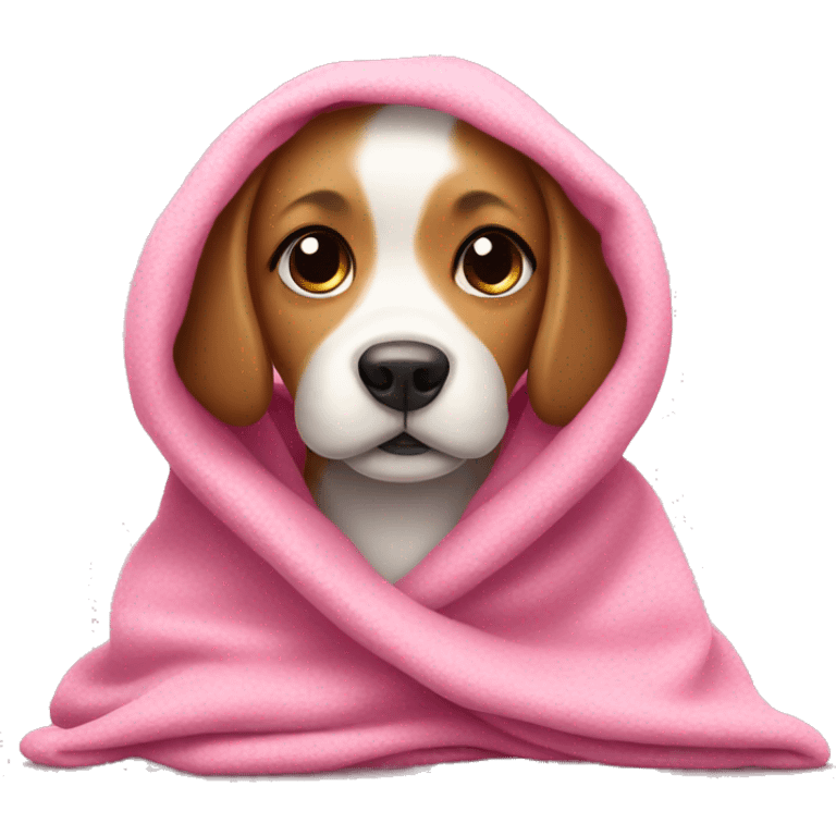 cute dog with a pink blanket emoji