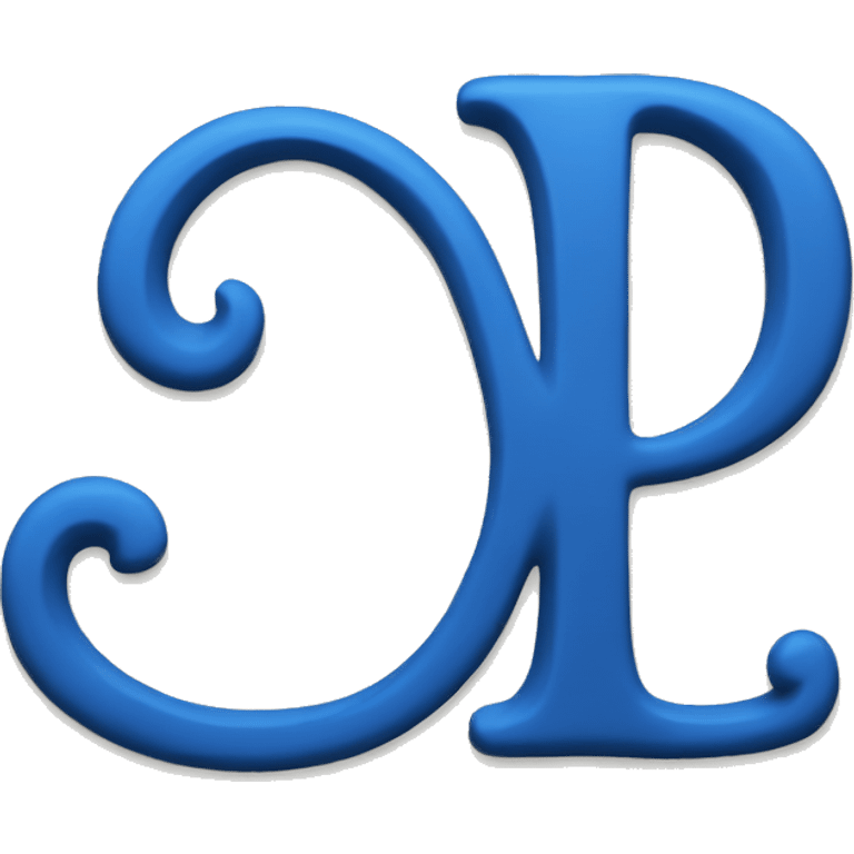 Color blue old English letter D emoji