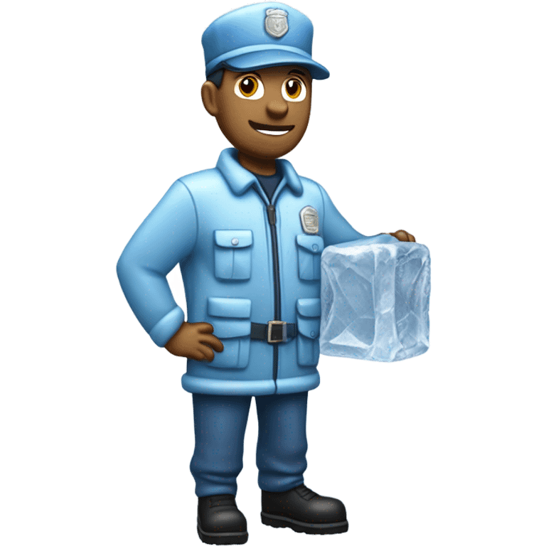 Mailman made of ice emoji