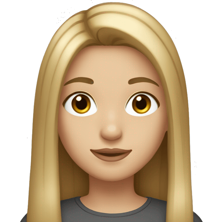 girl with long, dark blonde straight hair with light blonde highlights and brown eyes and long eyelashes emoji