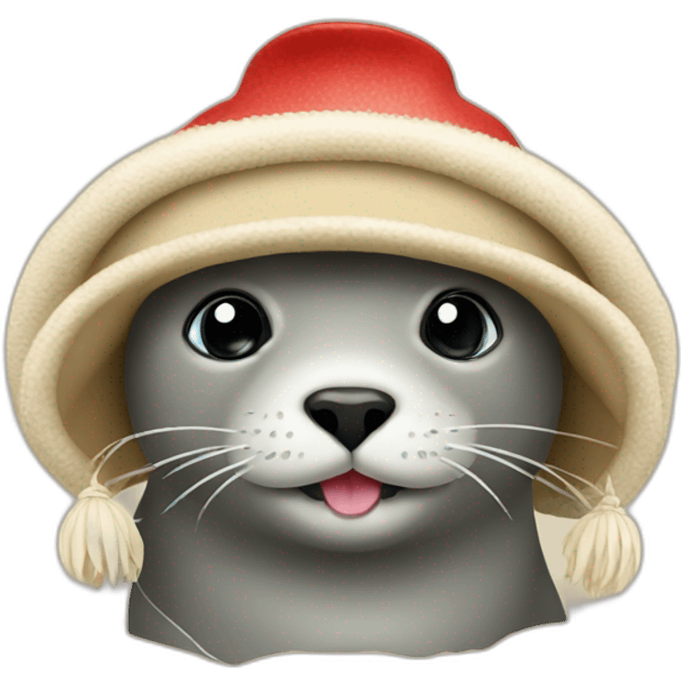 seal with cute hat emoji