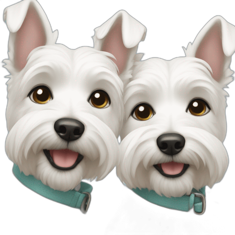 two-sister white terriers emoji