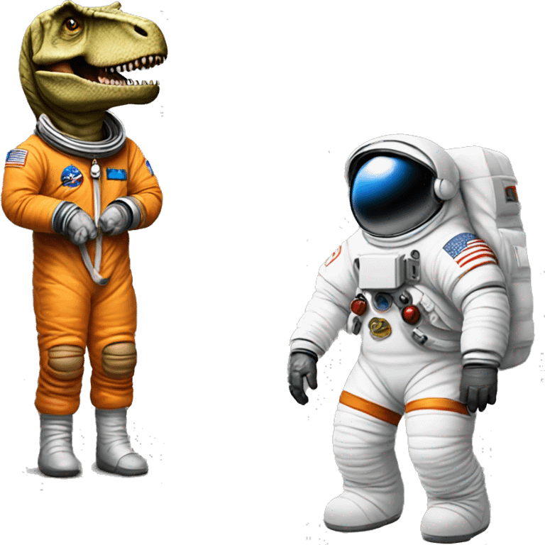 a astronaut and t-rex emoji