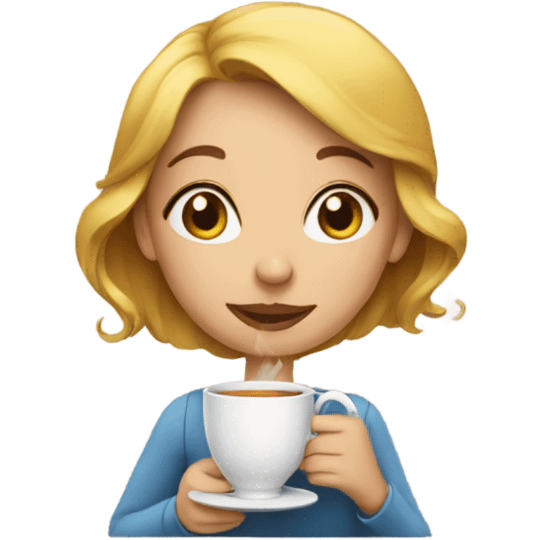 girl sipping tea emoji