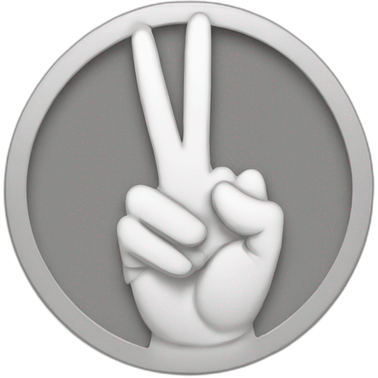 peace sign reverse emoji