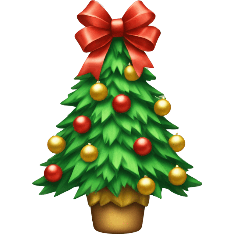 Christmas tree with bows decorations emoji