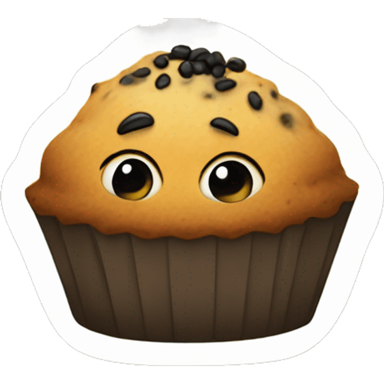 Muffin with small black seed emoji