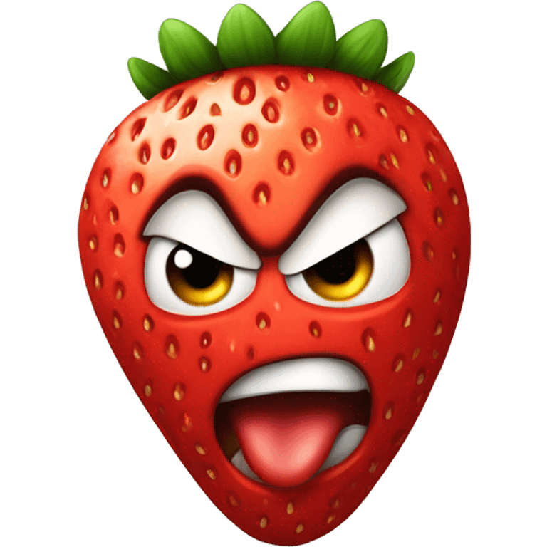 angry strawberry  emoji