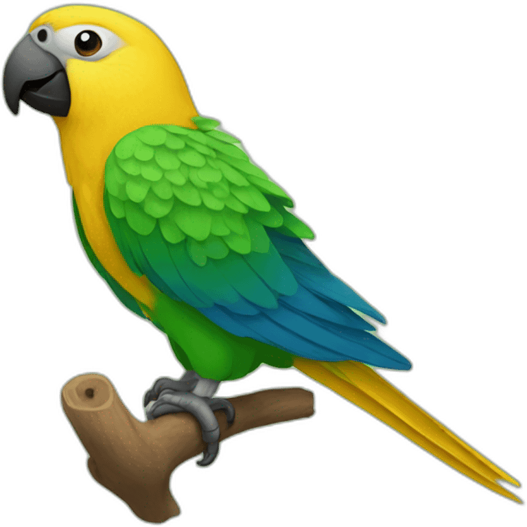 A combination of a parrot and a canary emoji