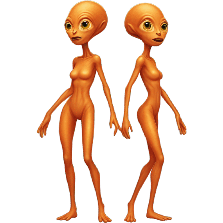 a orange alien woman full body emoji