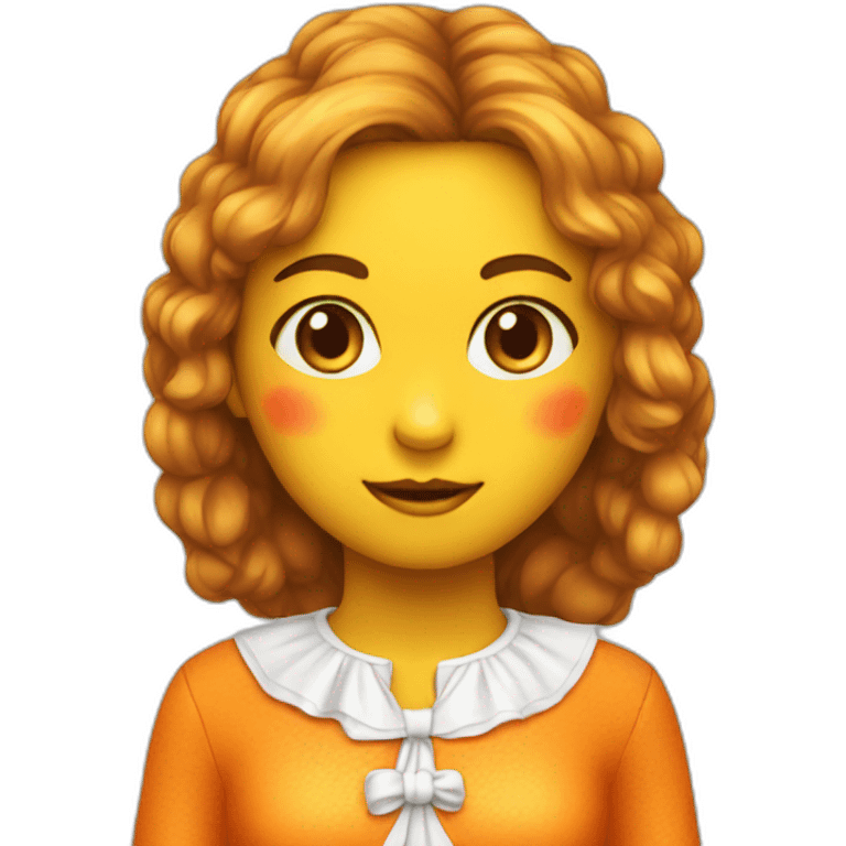 Girl costume orange fruit emoji