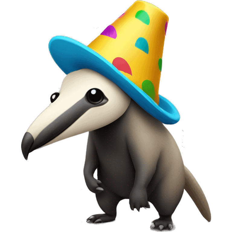 anteater with party hat emoji